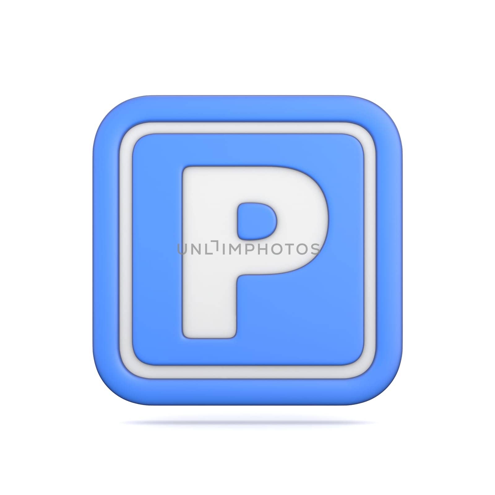 Traffic sign Parking sign 3D rendering illustration isolated on white background