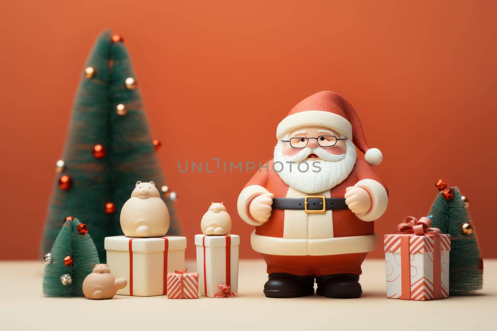 Christmas festival with copy space, Santa Claus, Generative AI.