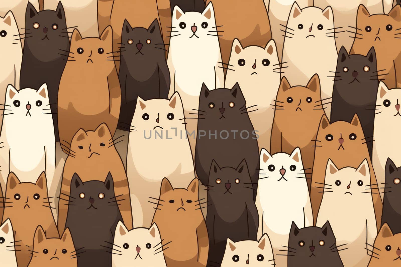 Cats seamless pattern wallpaper Generative AI.