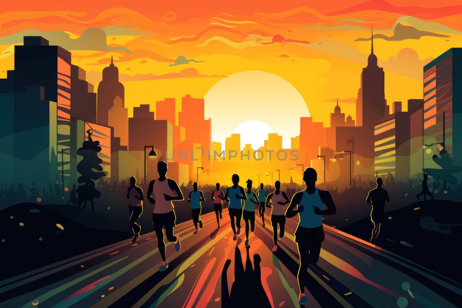 marathon poster design abstract background.