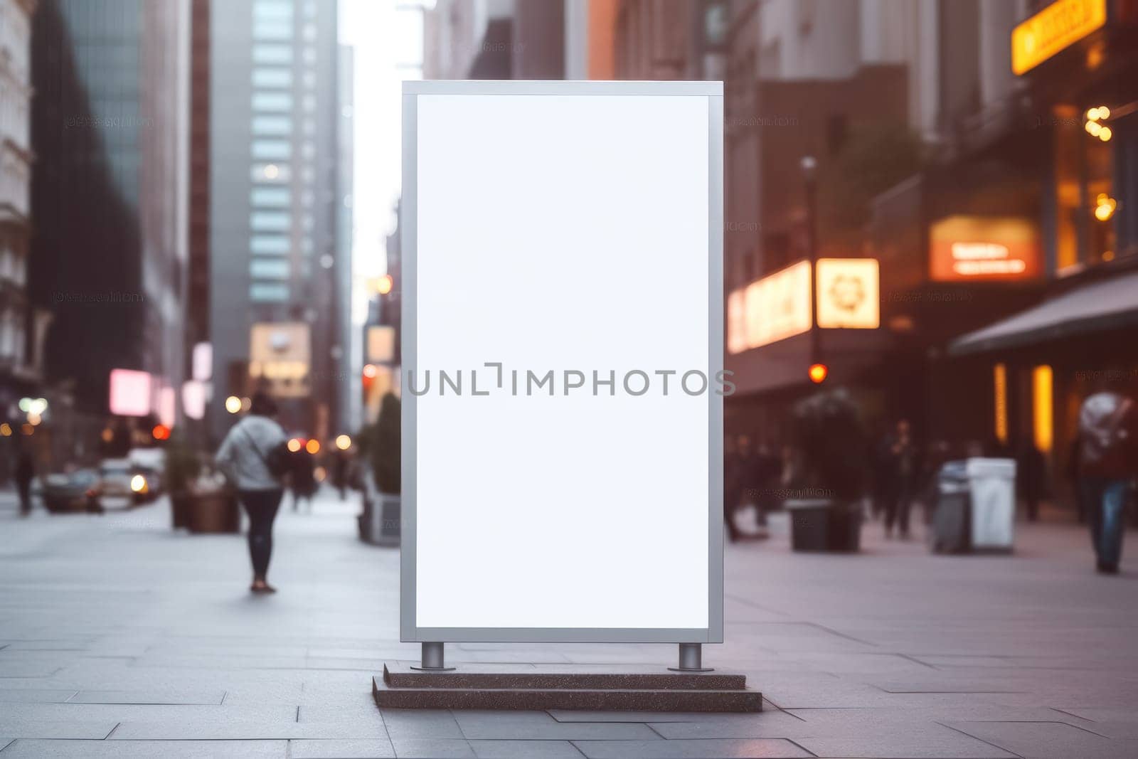 Blank billboard indoors outdoors, Generative AI.