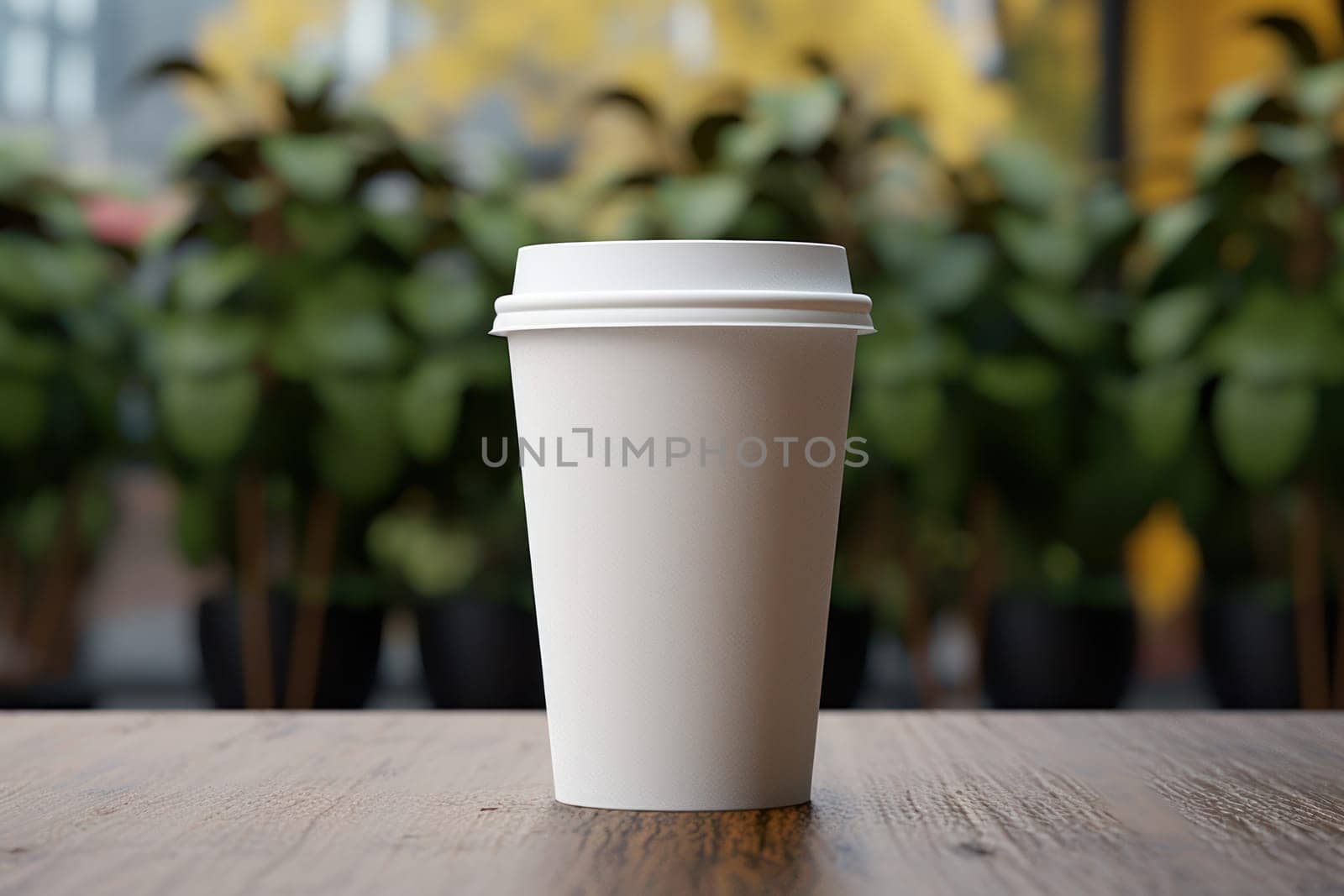 Paper coffee cup mock-up Generative AI.