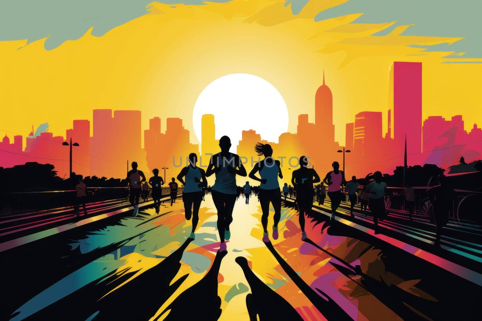 marathon poster design abstract background.