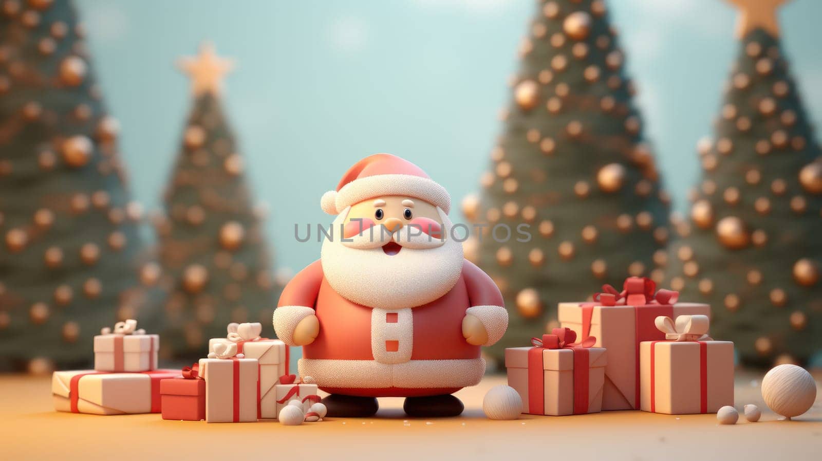 Christmas festival with copy space, Santa Claus, Generative AI.
