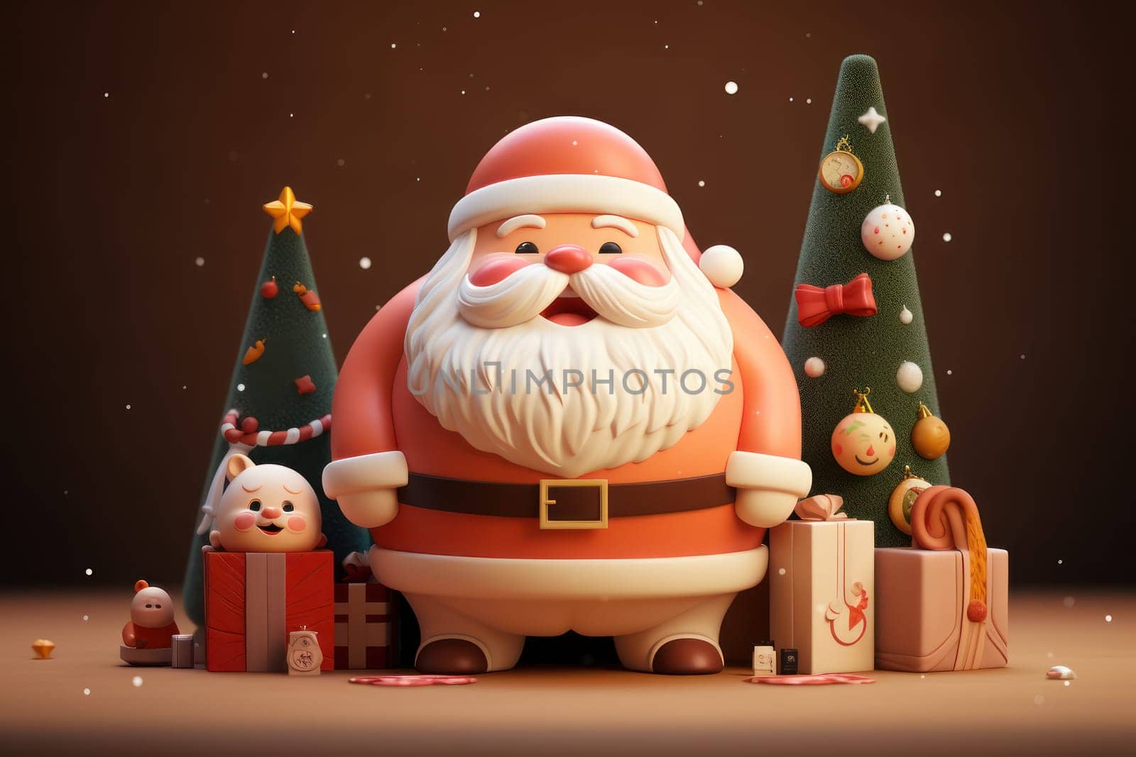 Christmas festival with copy space, Santa Claus, Generative AI.