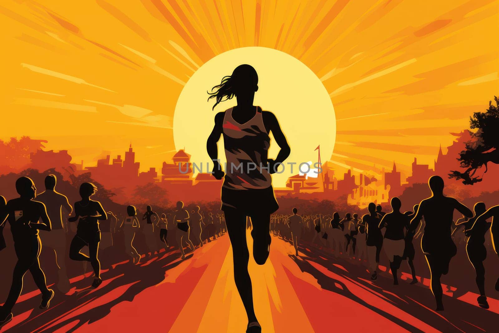 marathon poster design abstract background.