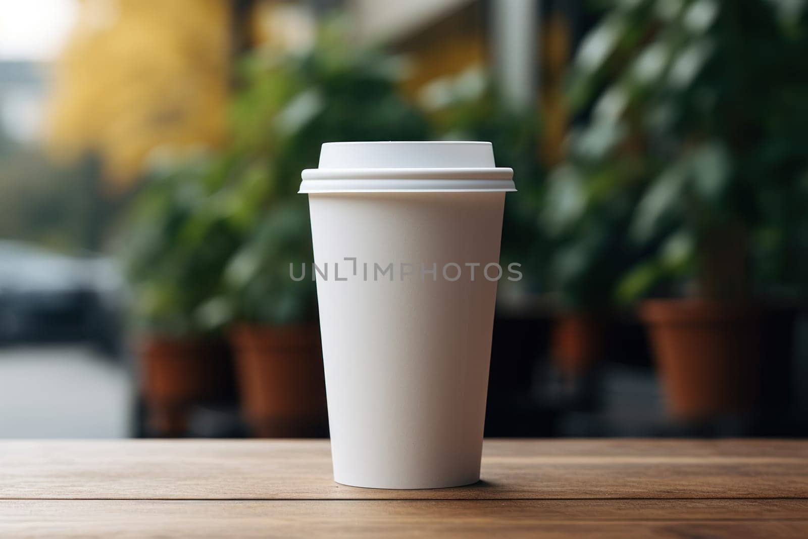 Paper coffee cup mock-up Generative AI.
