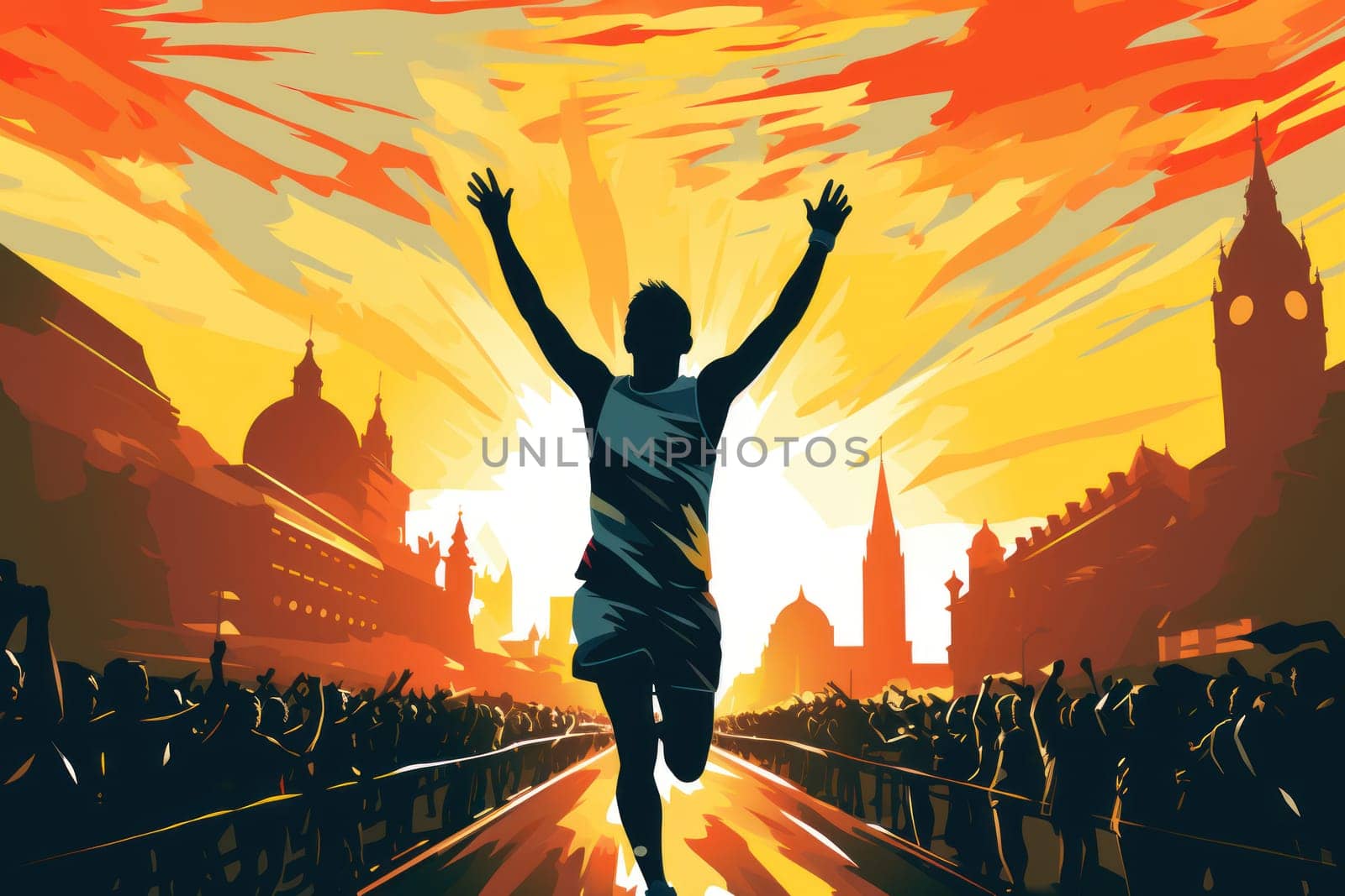 marathon poster design abstract background.