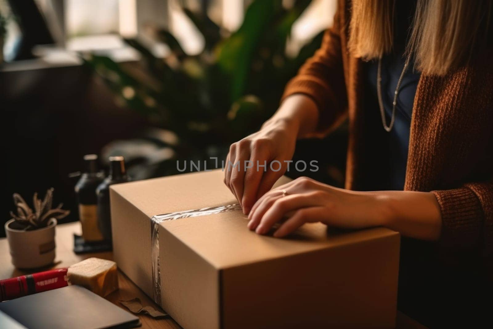 using stickers to label packages for shipping, Warehouse Documents Checklist, Drop shipping company, Generative AI.