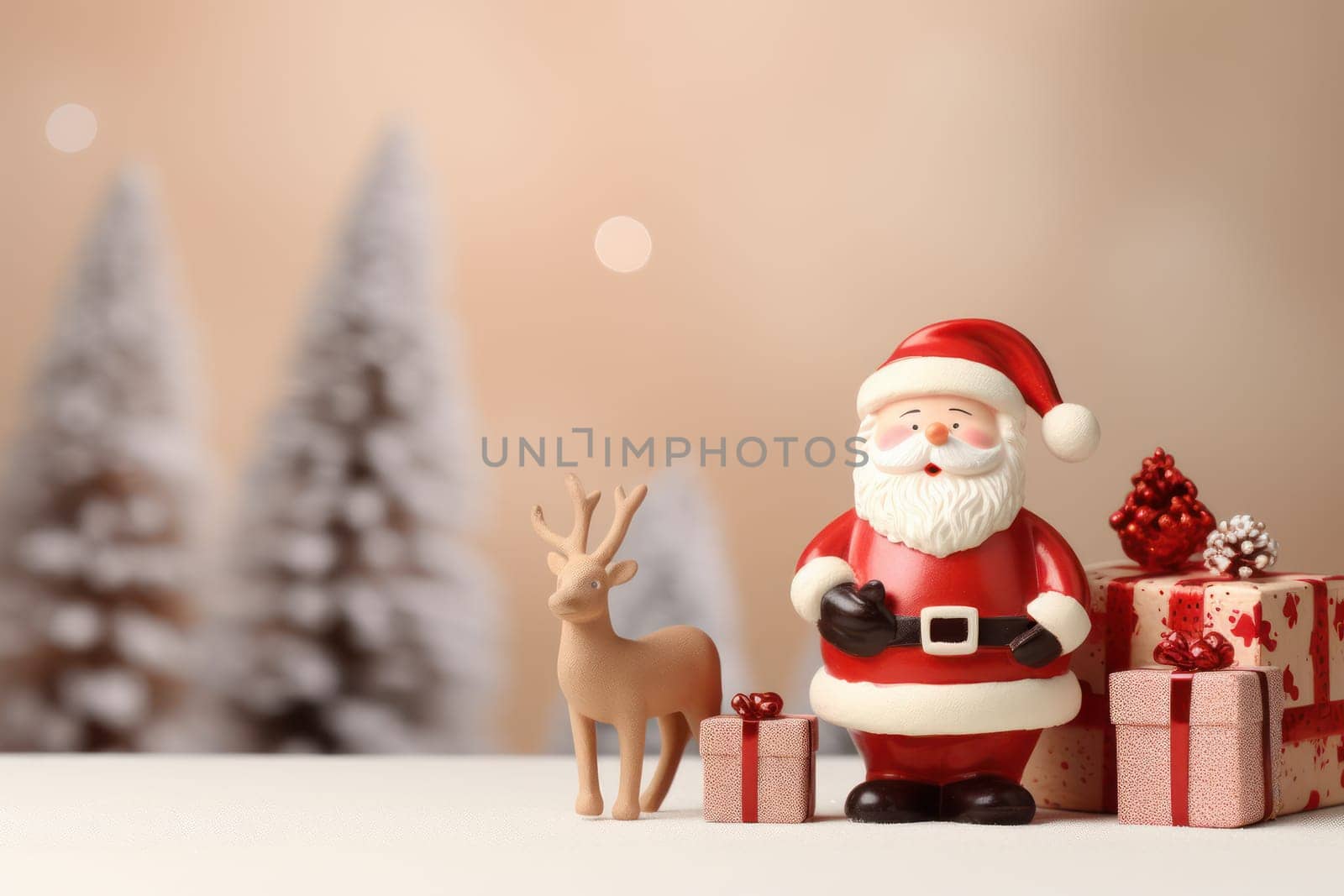 Christmas festival with copy space, Santa Claus, Generative AI.