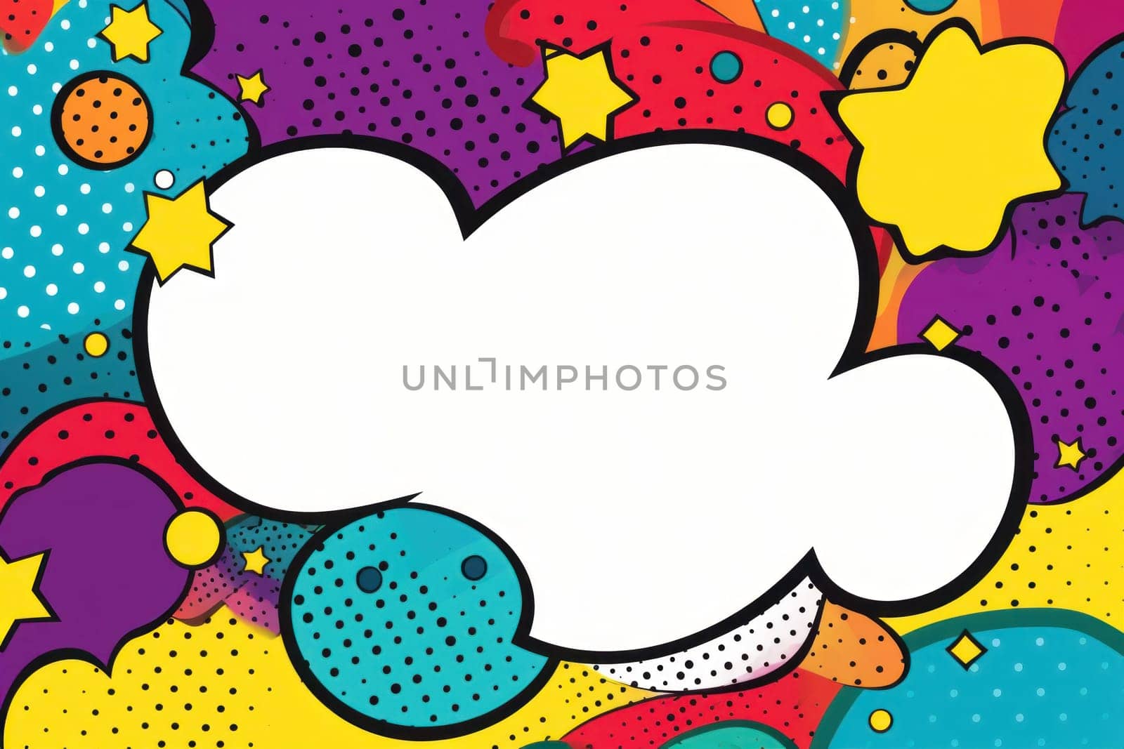 Speech bubble burst comic art illustration.