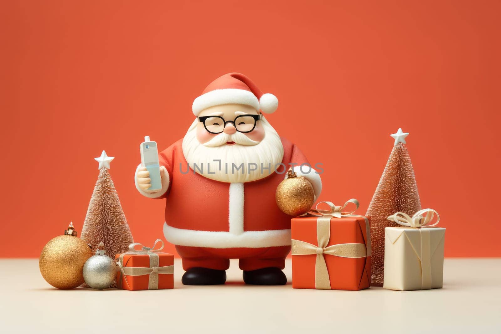 Christmas festival with copy space, Santa Claus, Generative AI.