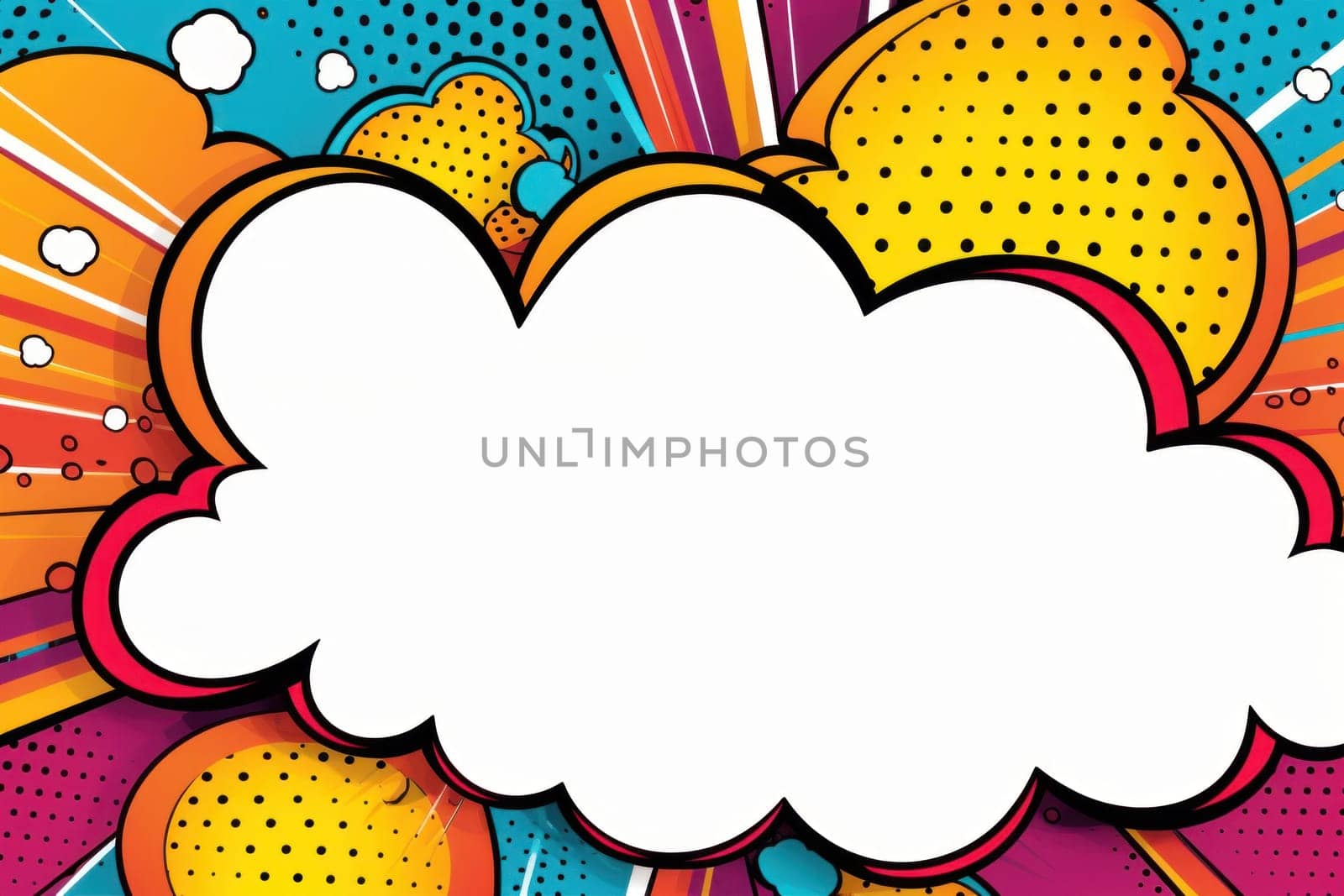 Speech bubble burst comic art illustration.