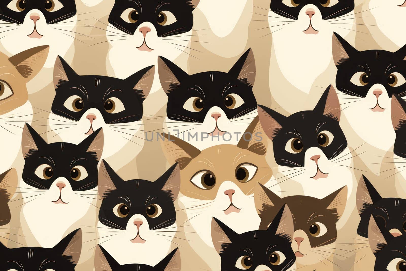 Cats seamless pattern wallpaper Generative AI.
