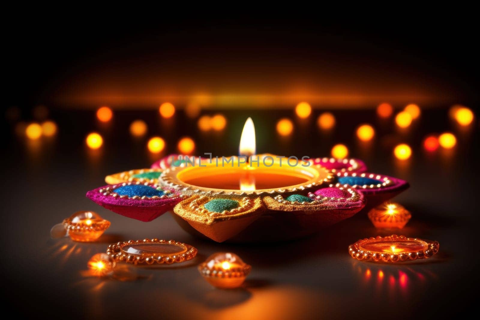 Happy Diwali Celebration concept background.
