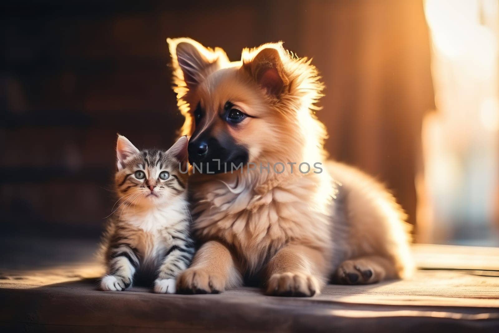 Puppy and kitten Generative AI.