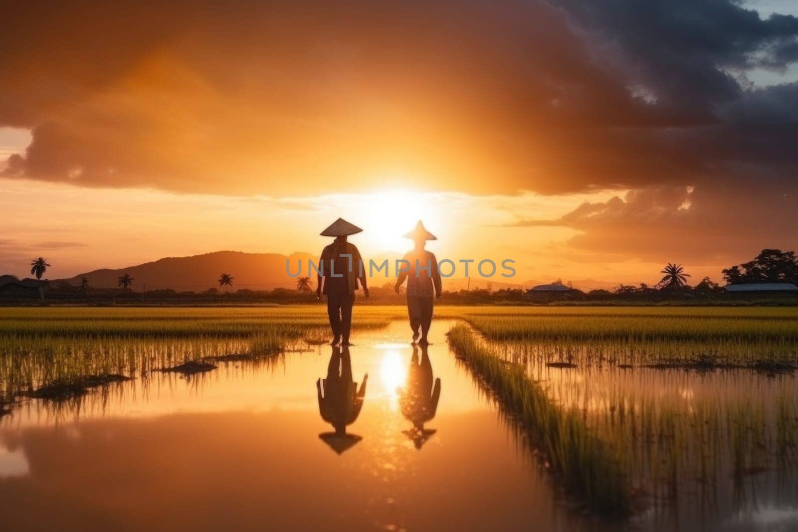 Beautiful Rice field landscape terraced.