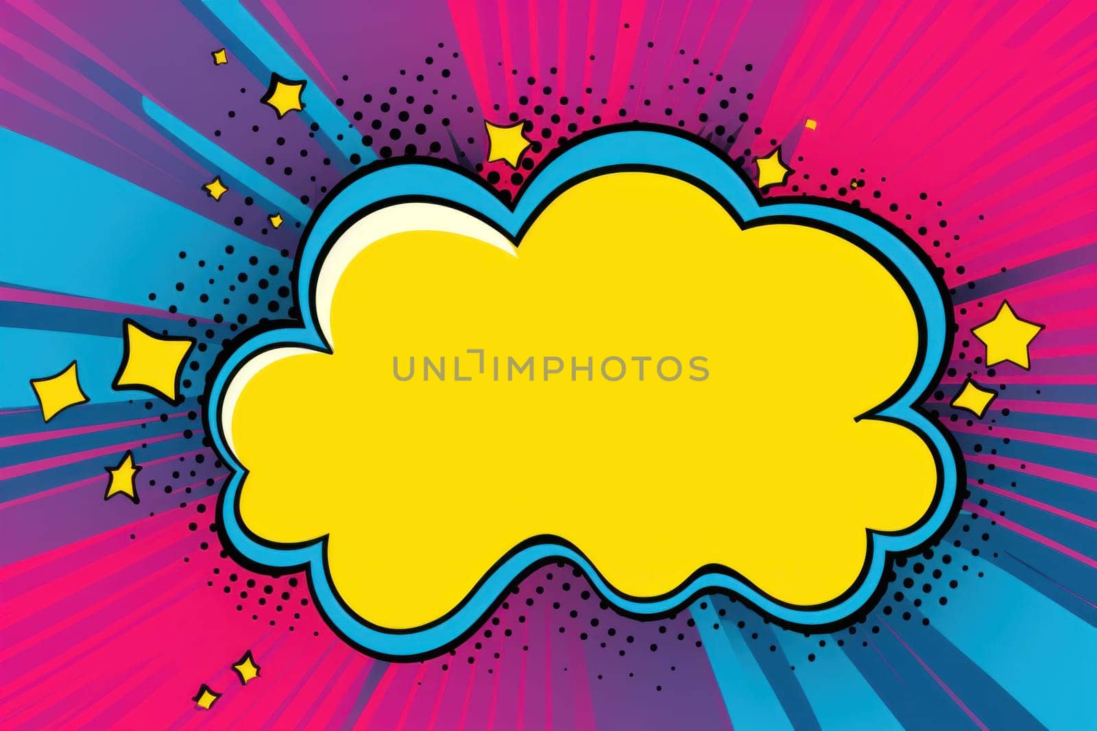 Speech bubble burst comic art illustration.
