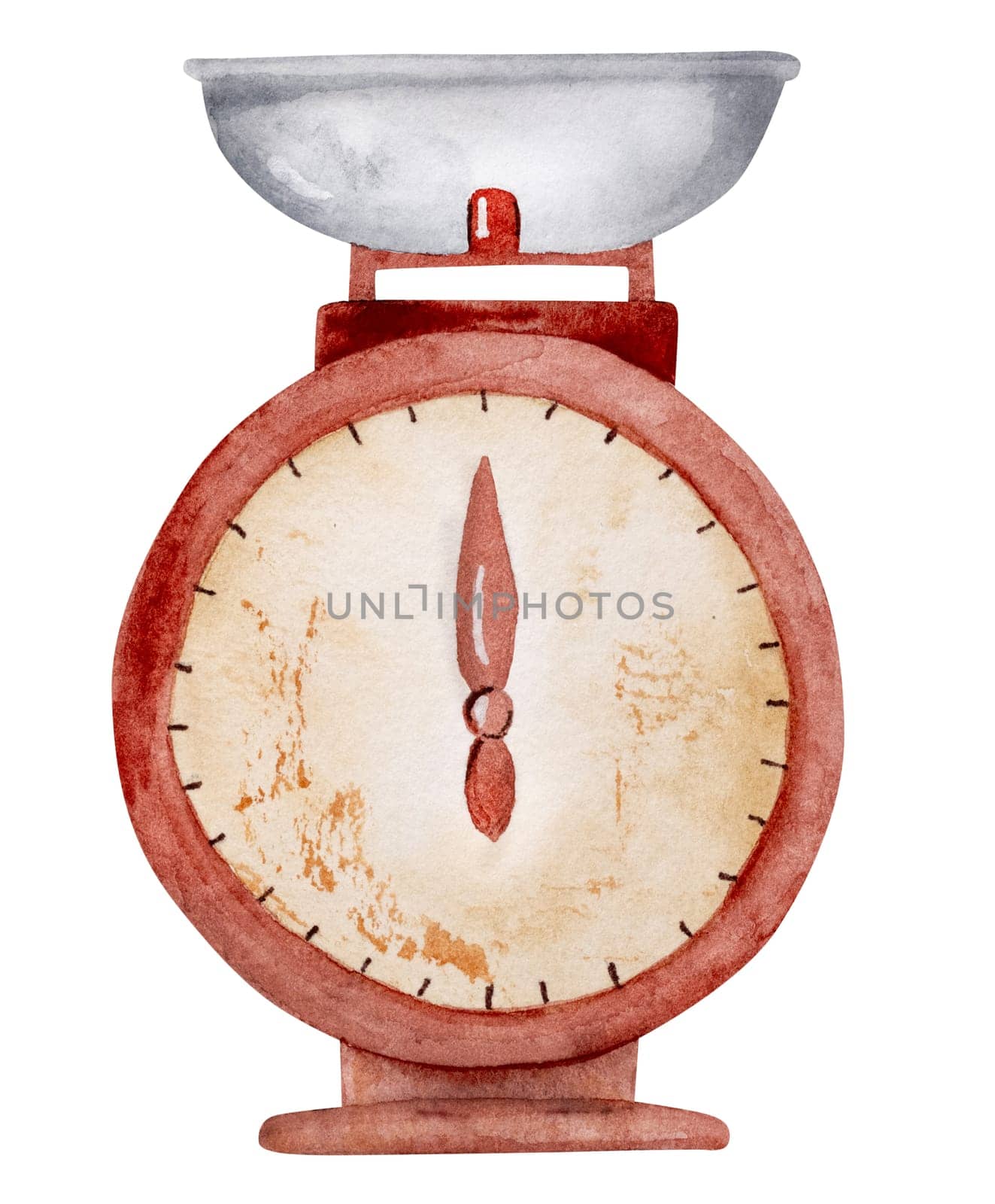 Hand-Painted Watercolor Of Vintage Food Scales by tan4ikk1