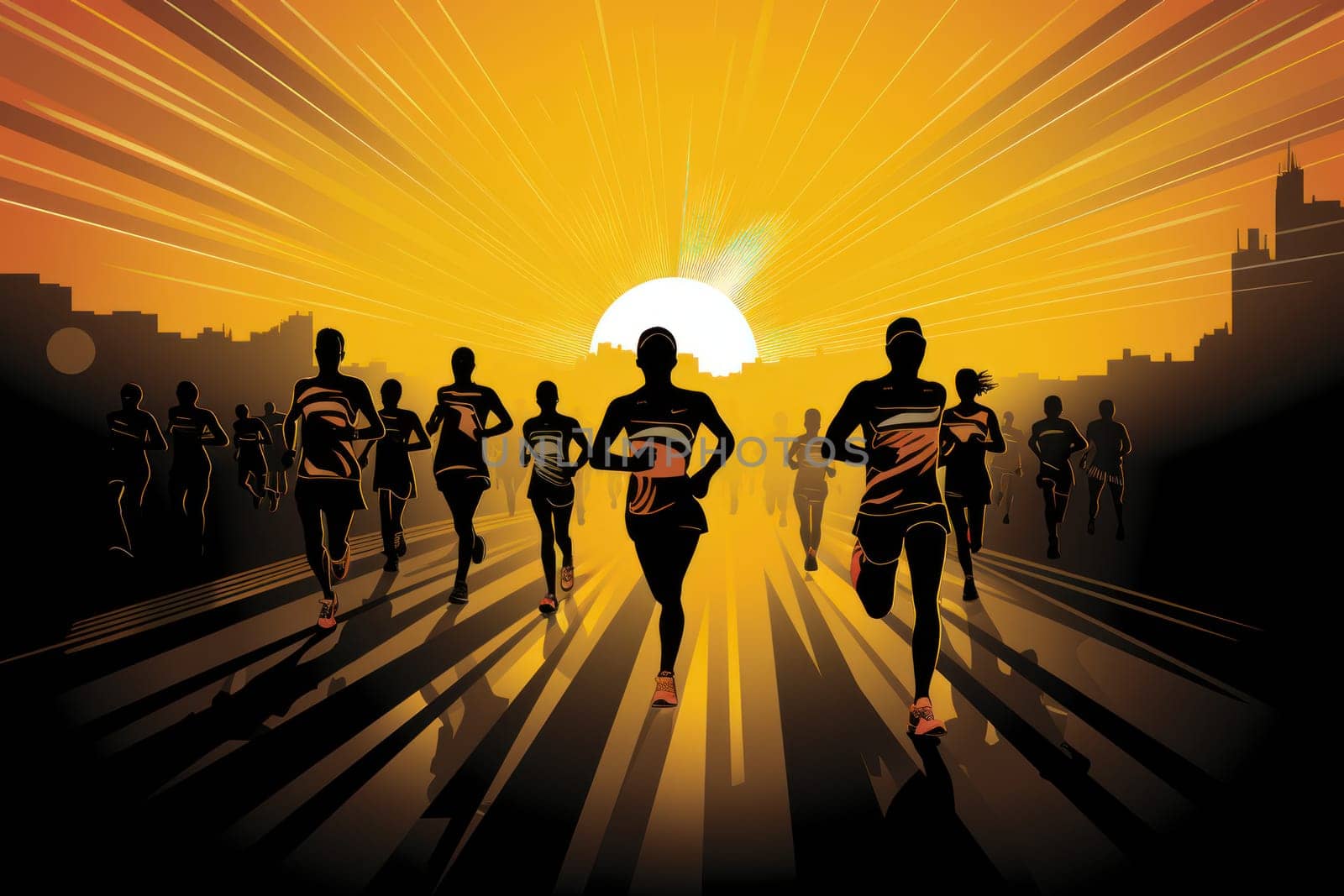 marathon poster design abstract background.