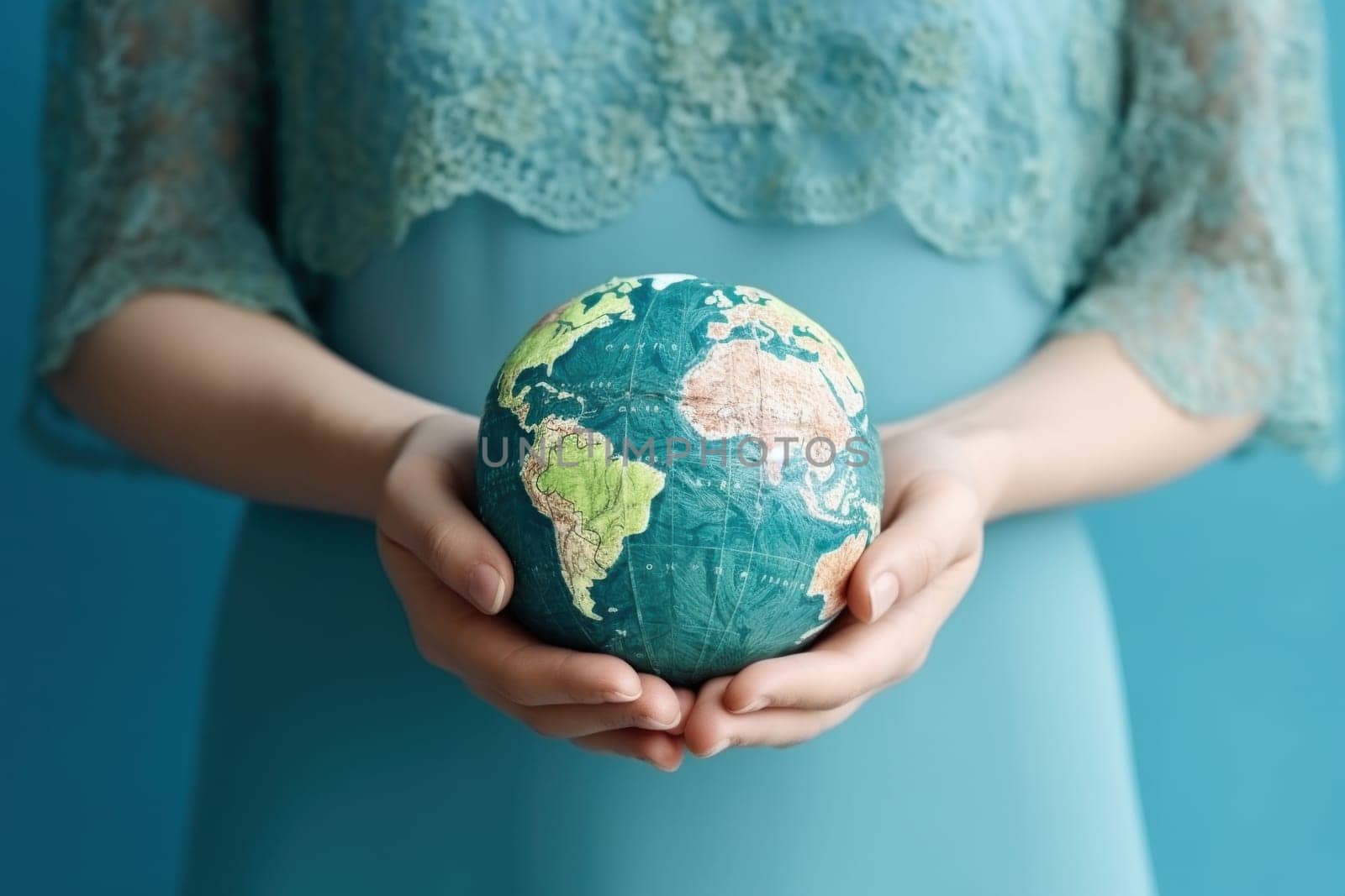 Only One Earth- World Environment day concept 3d design background.
