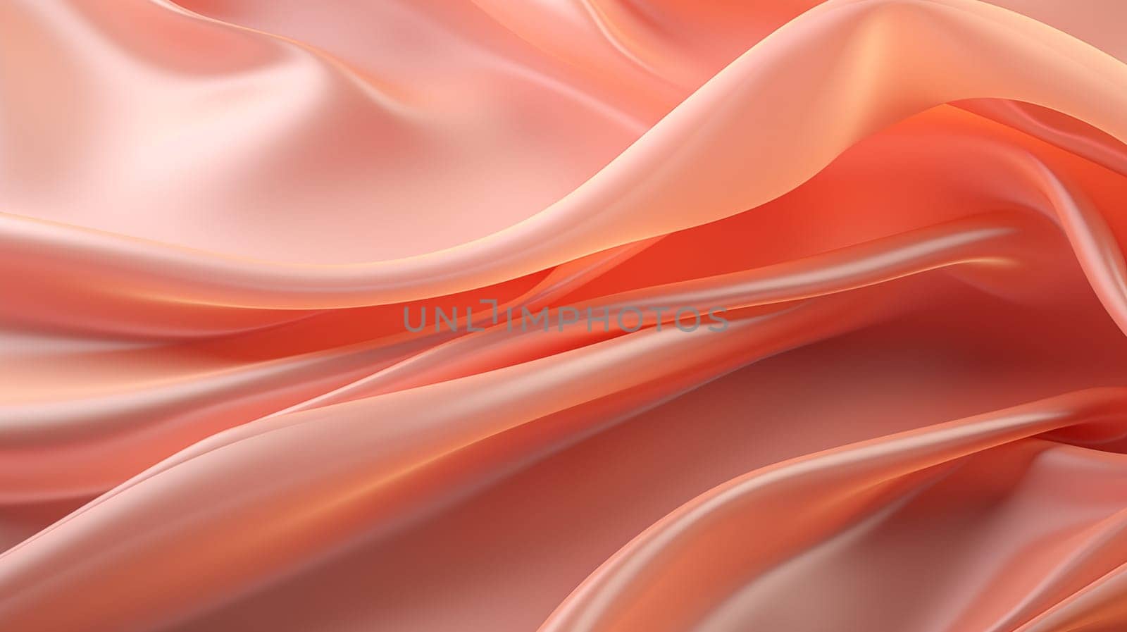 Smooth waves of luxurious peach-fuzz colored silk fabric with a soft, reflective texture.