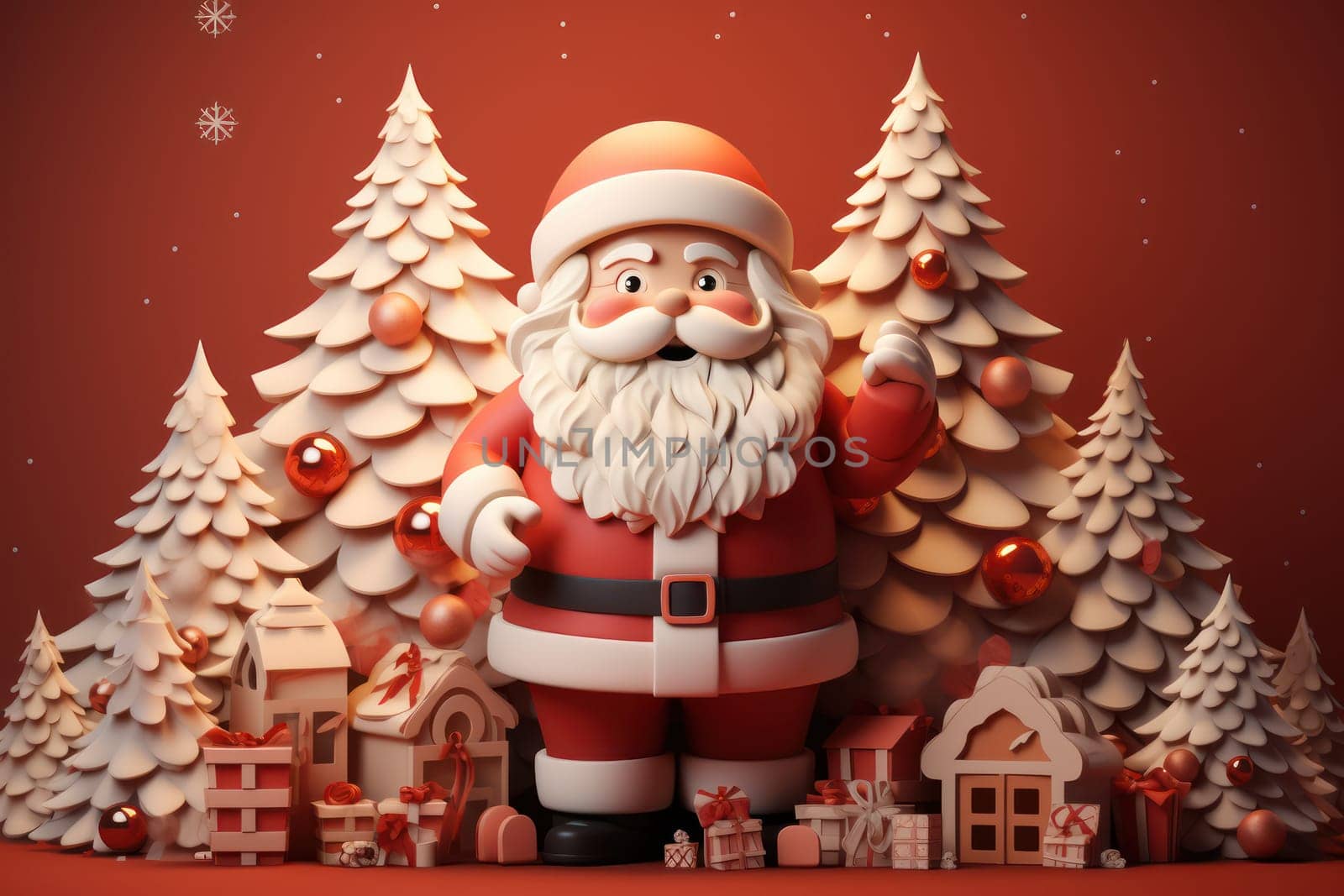 Christmas festival with copy space, Santa Claus, Generative AI.