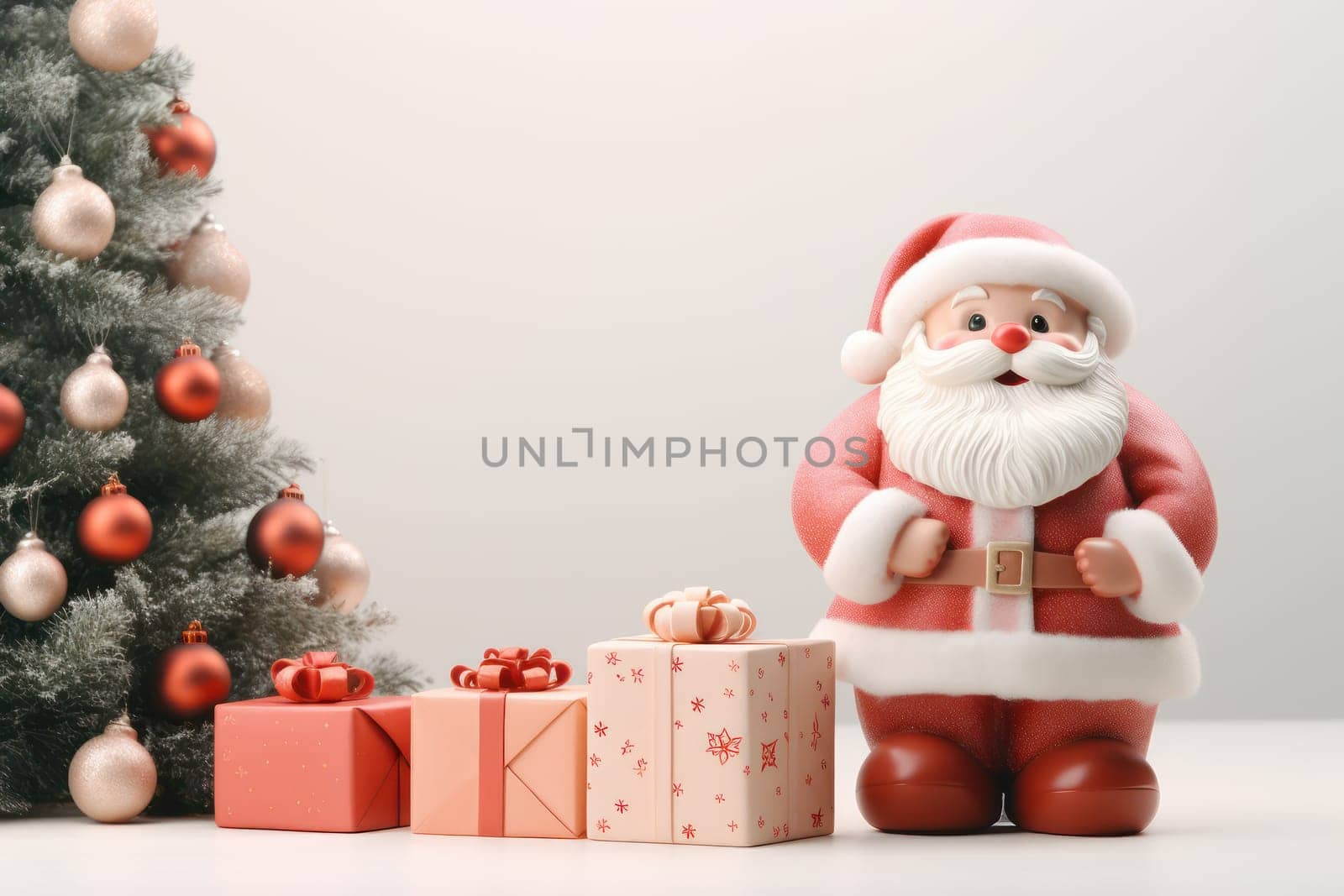 Christmas festival with copy space, Santa Claus, Generative AI.