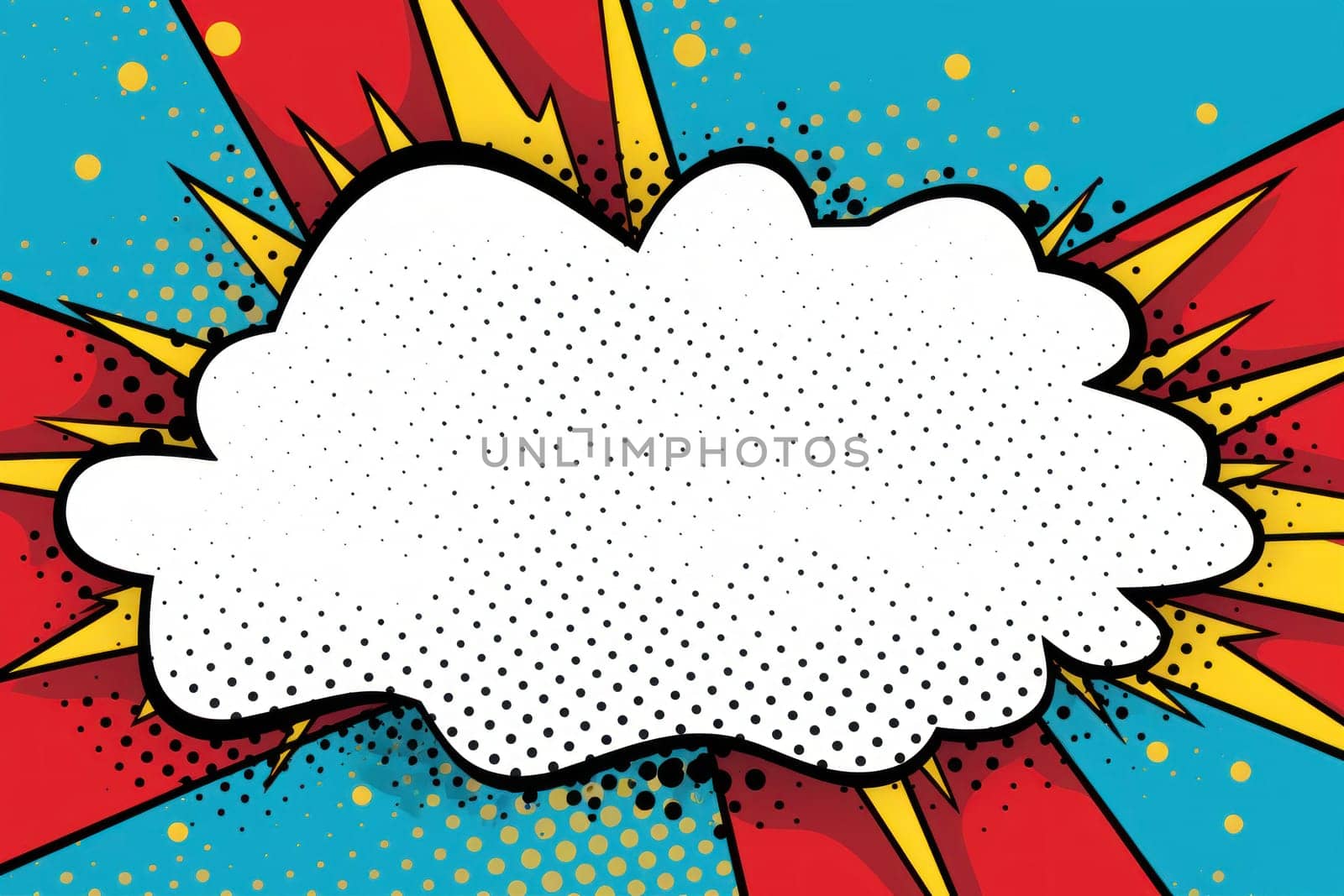Speech bubble burst comic art illustration.