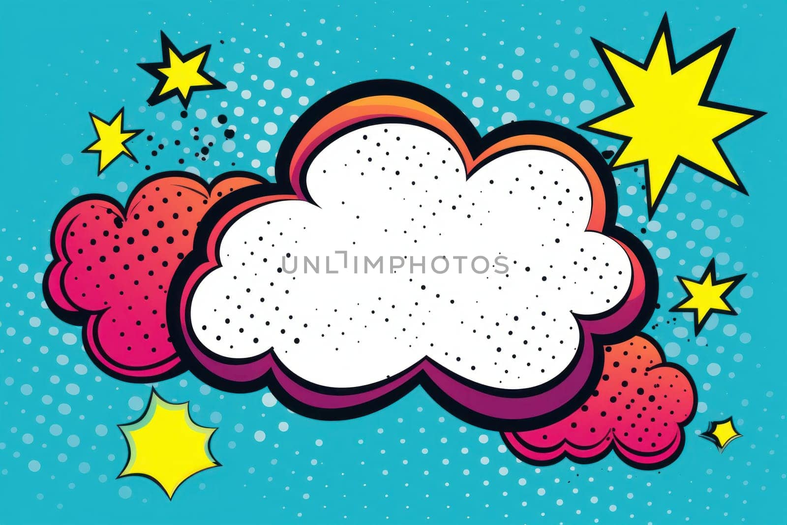 Speech bubble burst comic art illustration.