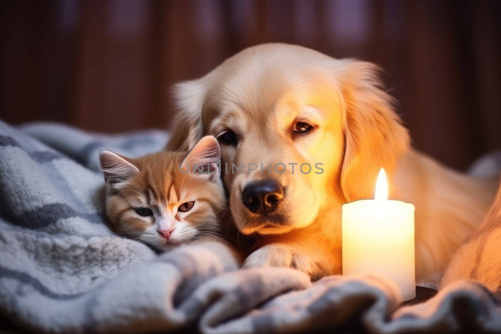 Puppy and kitten Generative AI.