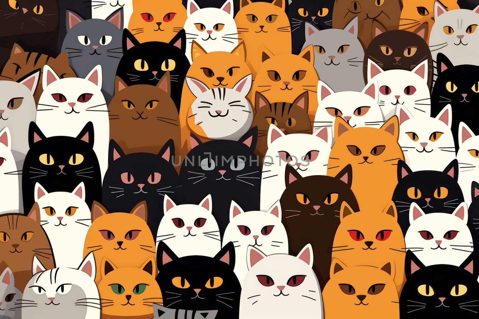 Cats seamless pattern wallpaper Generative AI.