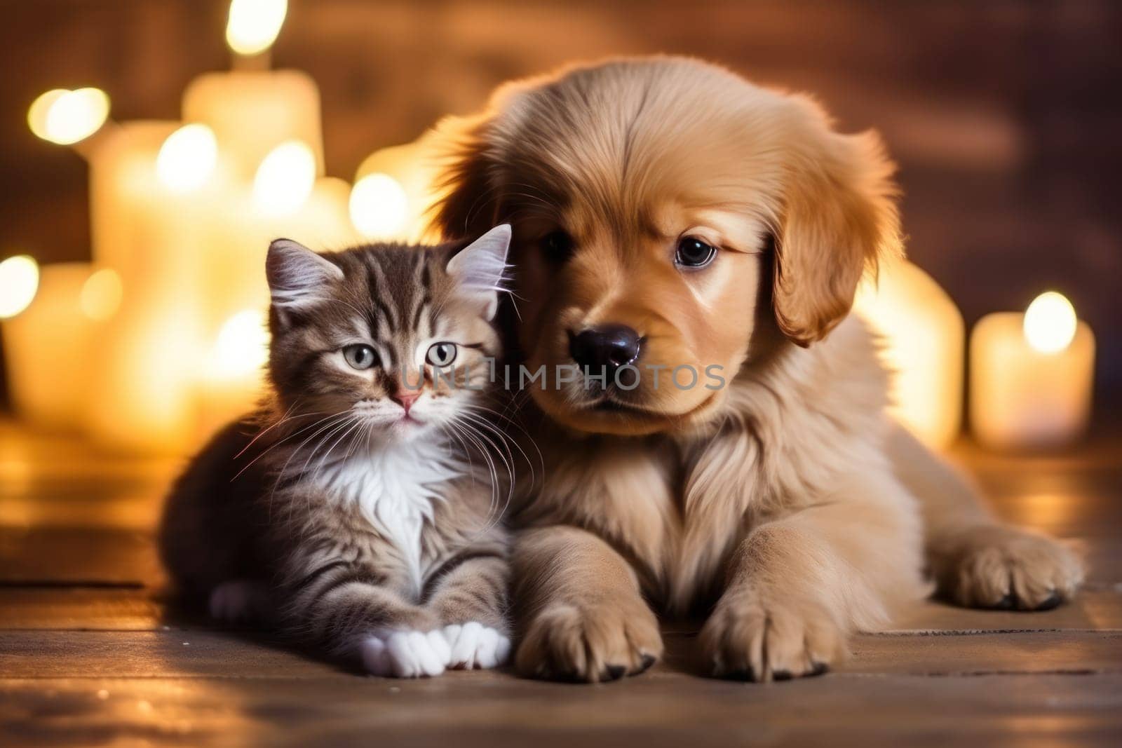 Puppy and kitten Generative AI.