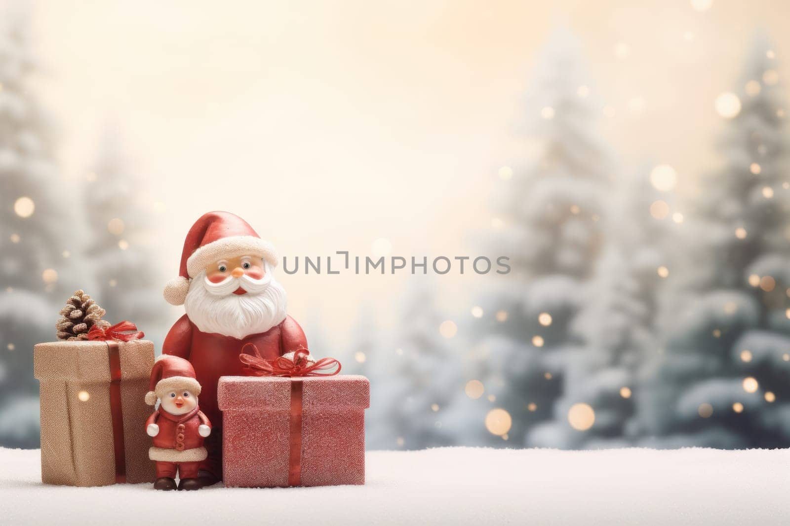Christmas festival with copy space, Santa Claus, Generative AI.