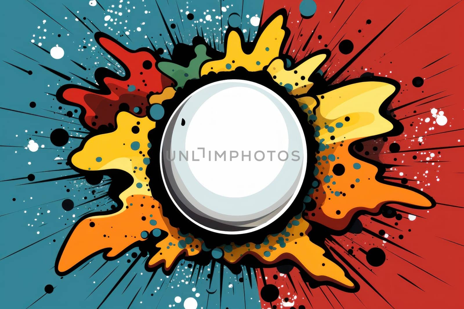 Speech bubble burst comic art illustration.