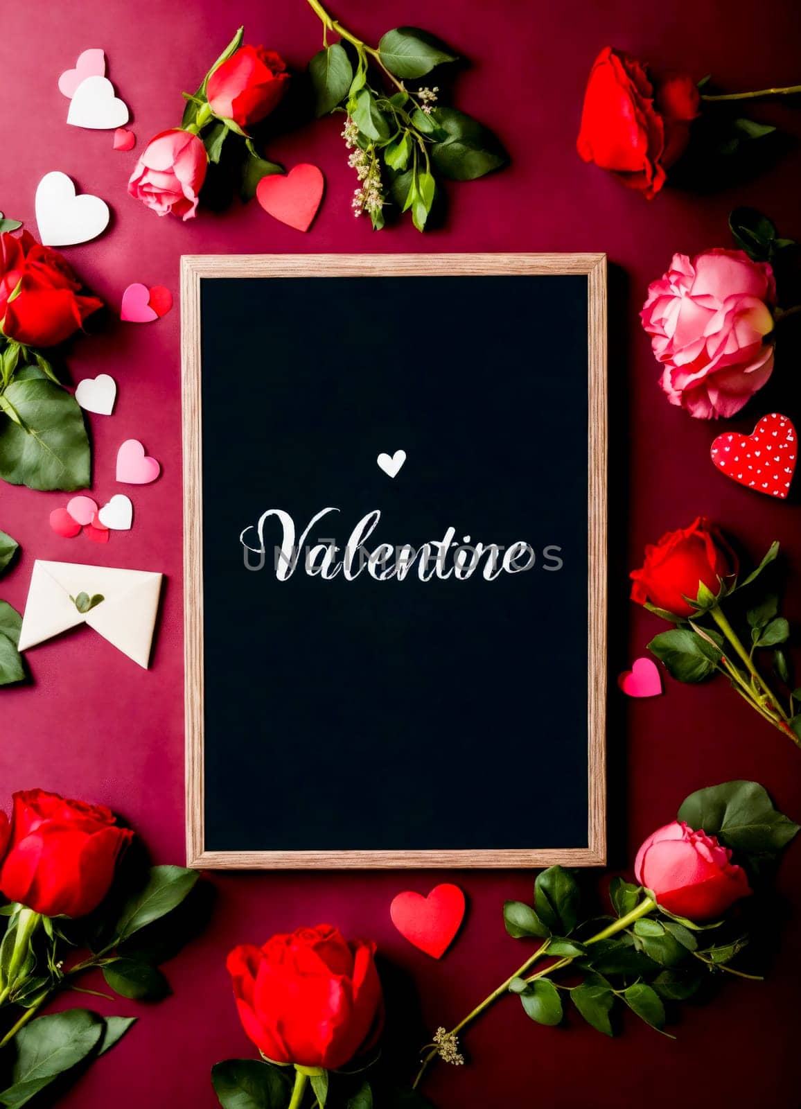 Banner postcard for Valentine's Day. generate ai beautiful