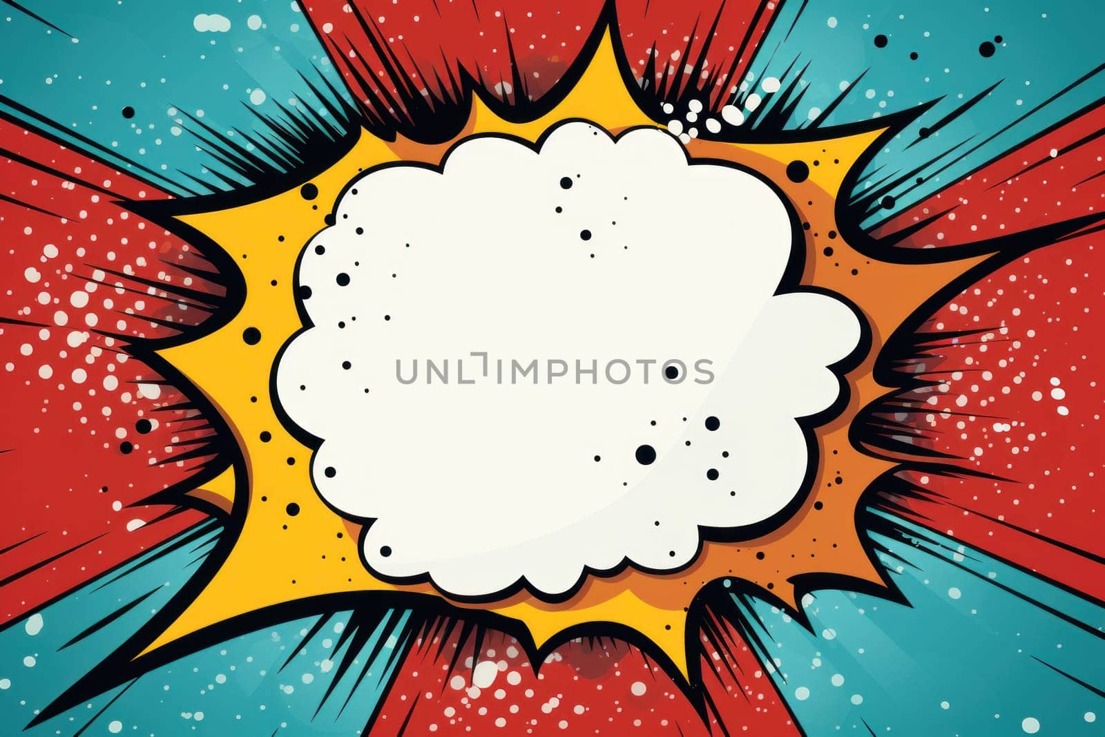 Speech bubble burst comic art illustration.