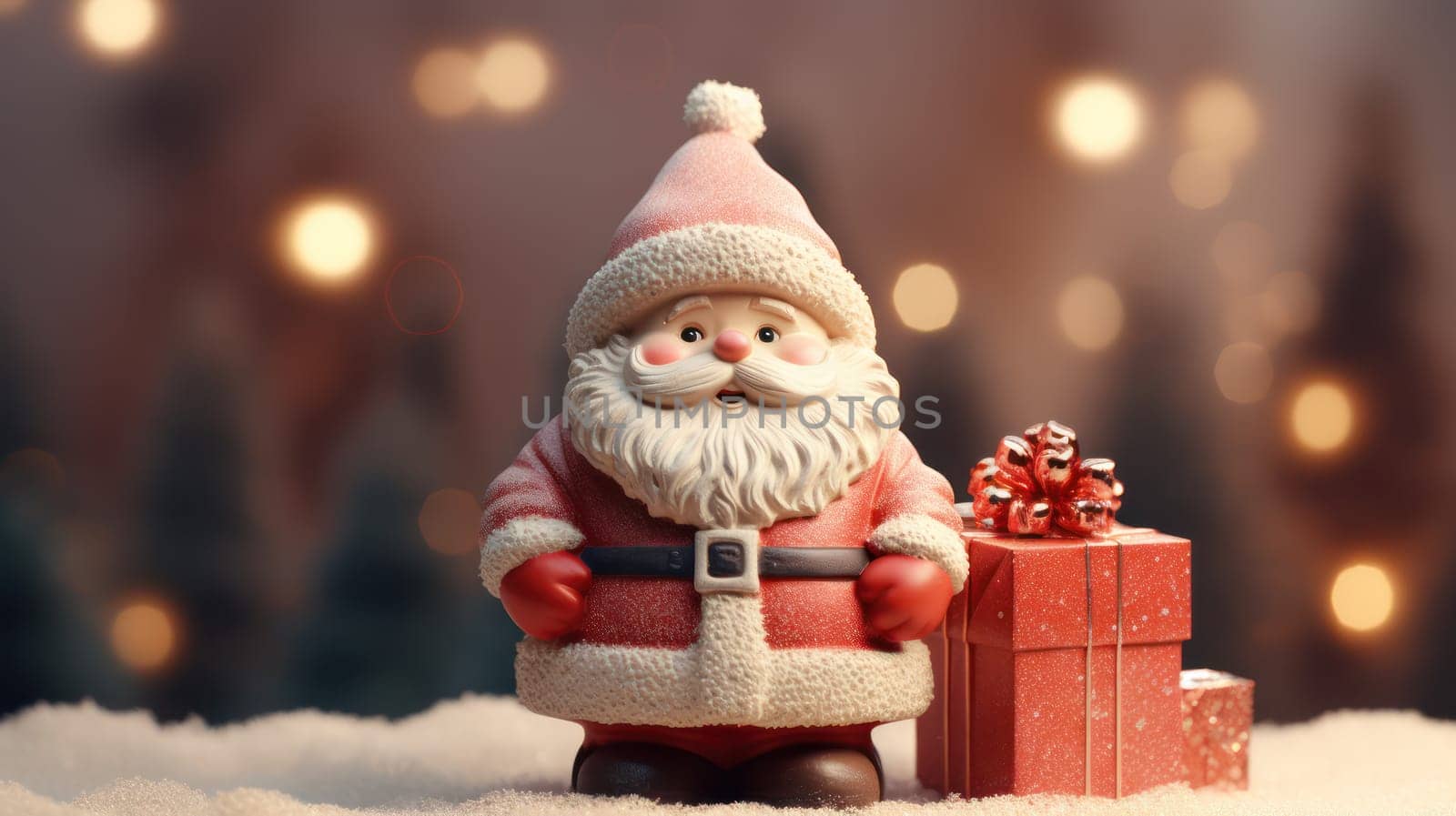 Christmas festival with copy space, Santa Claus, Generative AI.