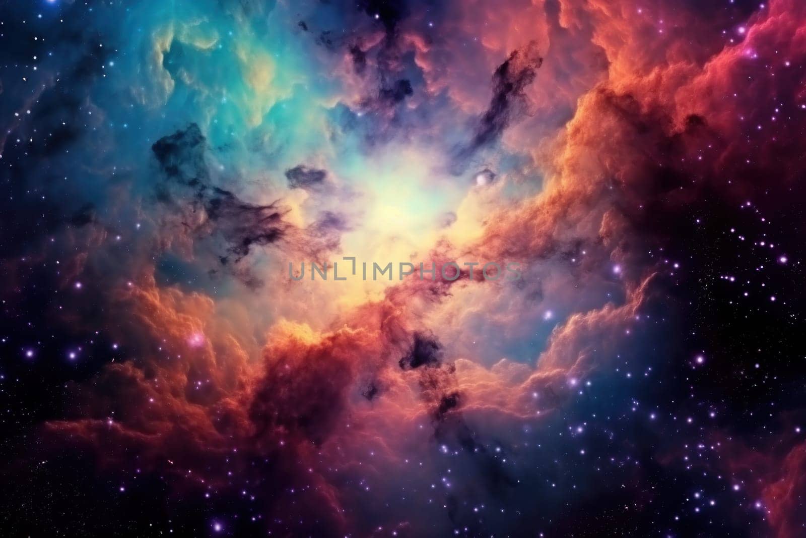 Colorful space galaxy cloud nebula background wallpaper.
