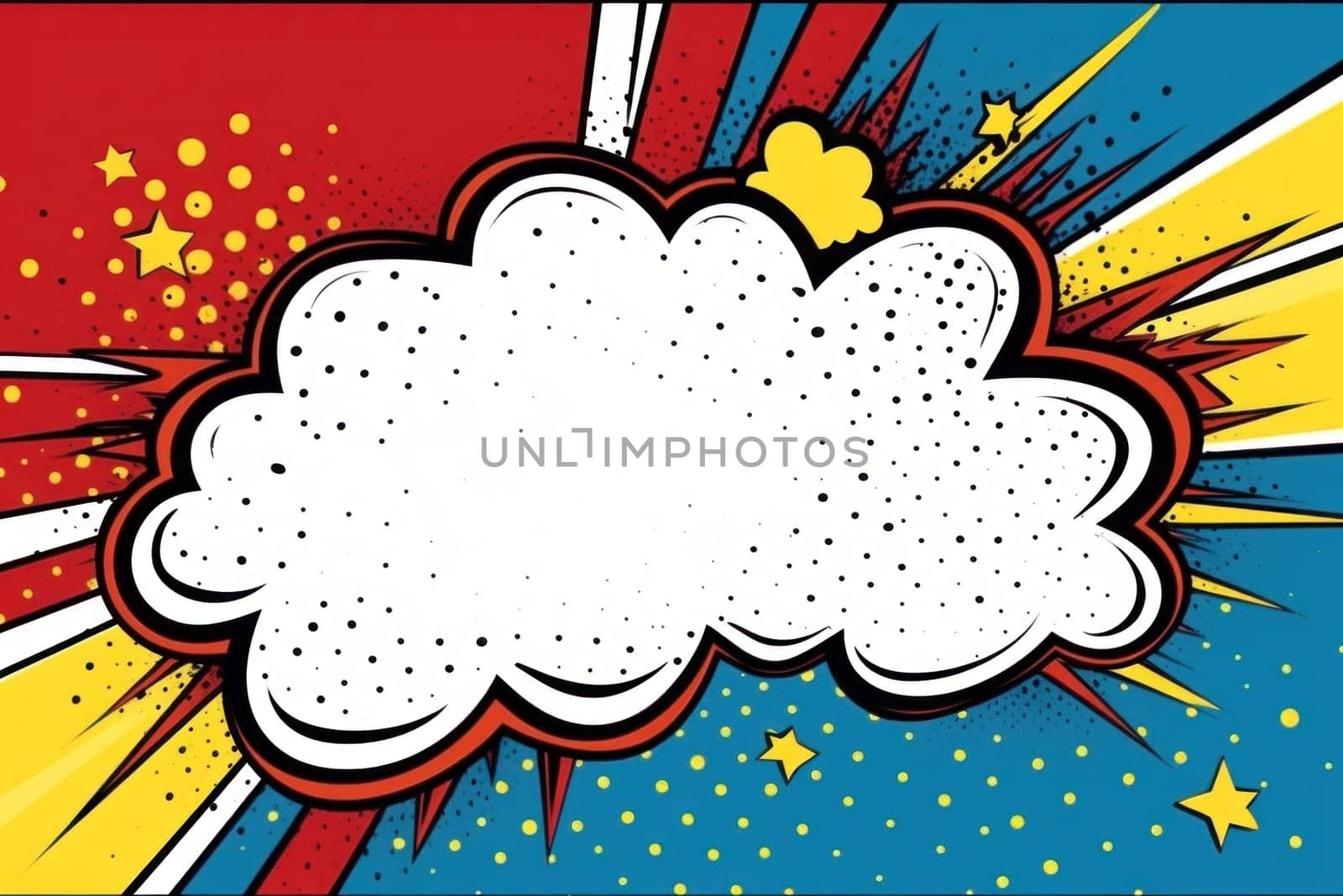 Speech bubble burst comic art illustration.