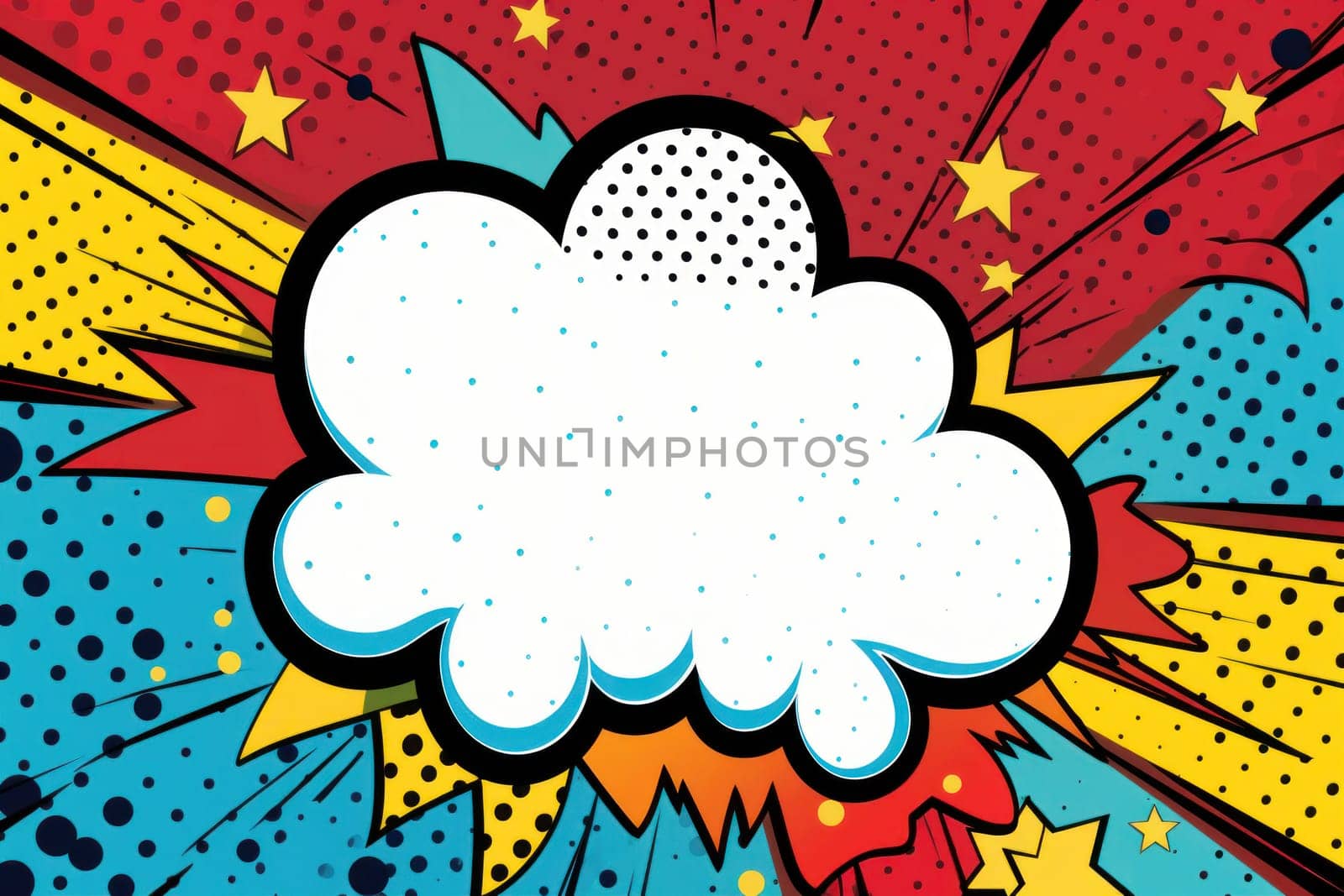 Speech bubble burst comic art illustration.
