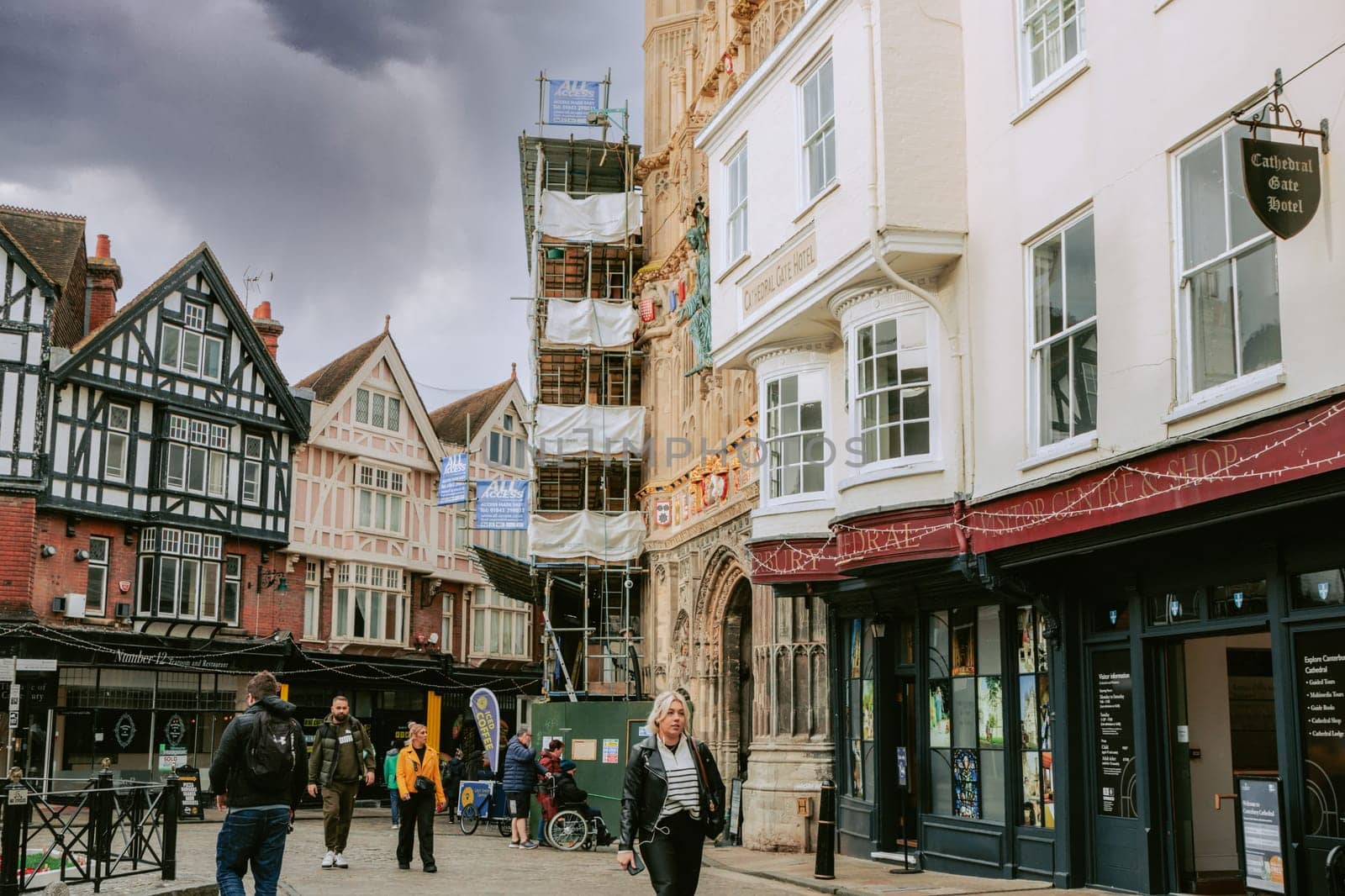 Street life on the main square in Canterbury, United Kingdom by Suteren