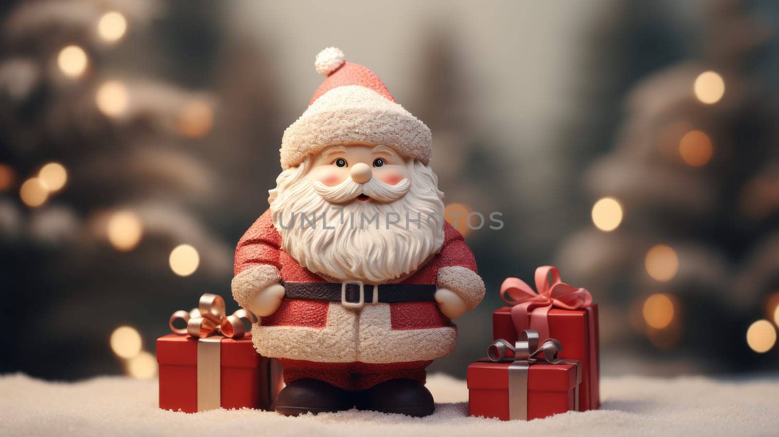 Christmas festival with copy space, Santa Claus, Generative AI.