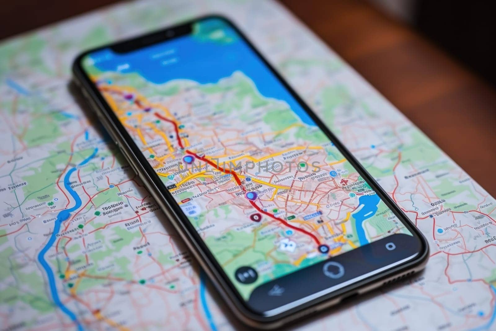 Online map navigator application on smartphone interface by nijieimu