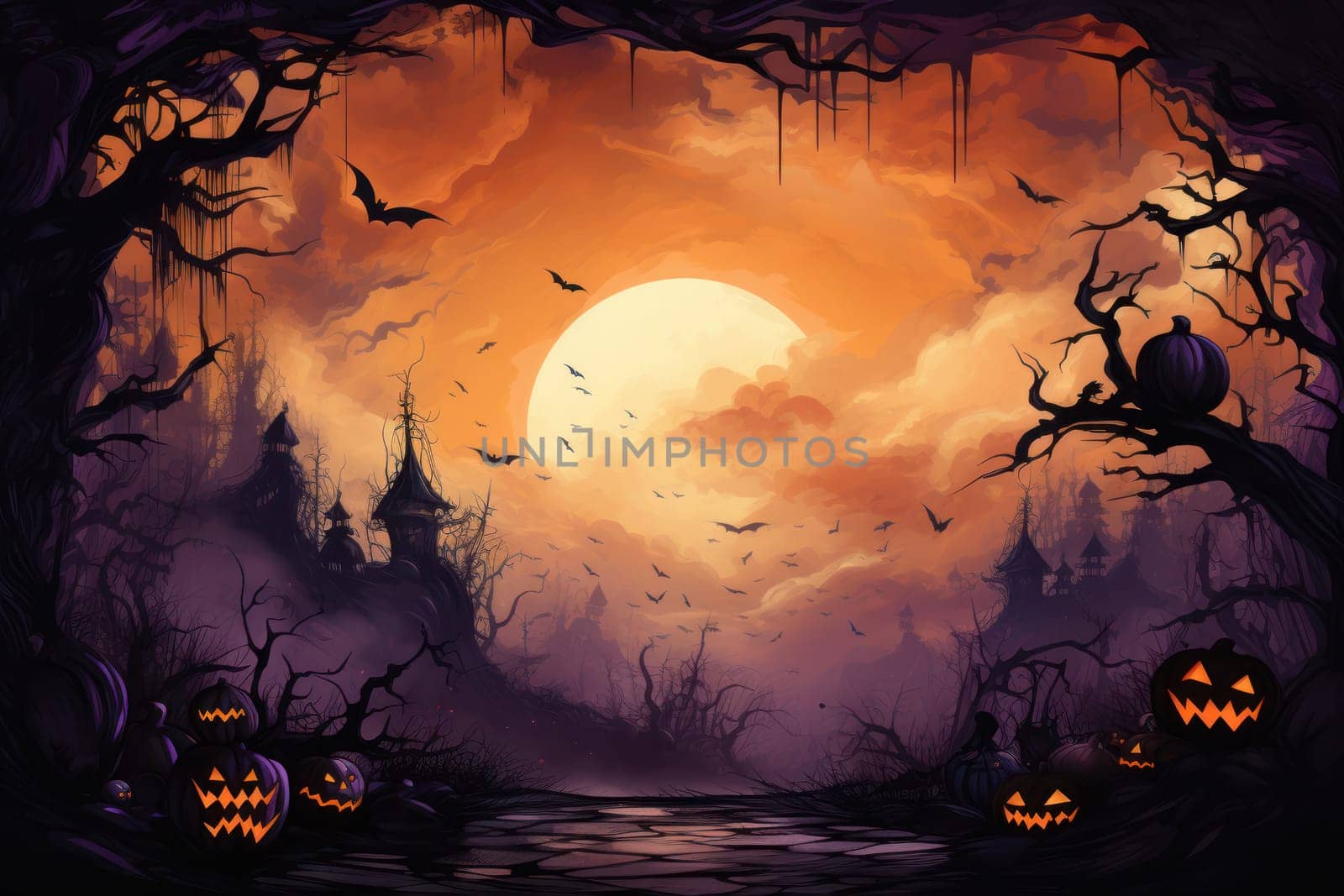 Halloween Day on the abstract background.