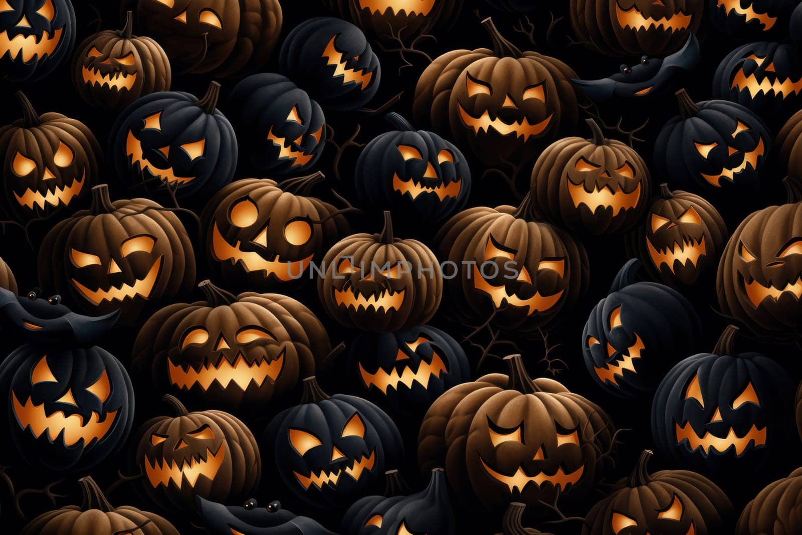 Halloween Event Happy Halloween Halloween spooky background scary pumpkins scene Generative AI.