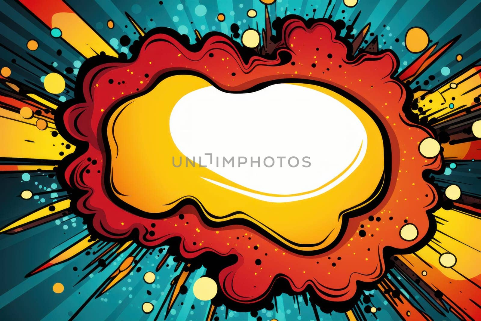 Speech bubble burst comic art illustration.
