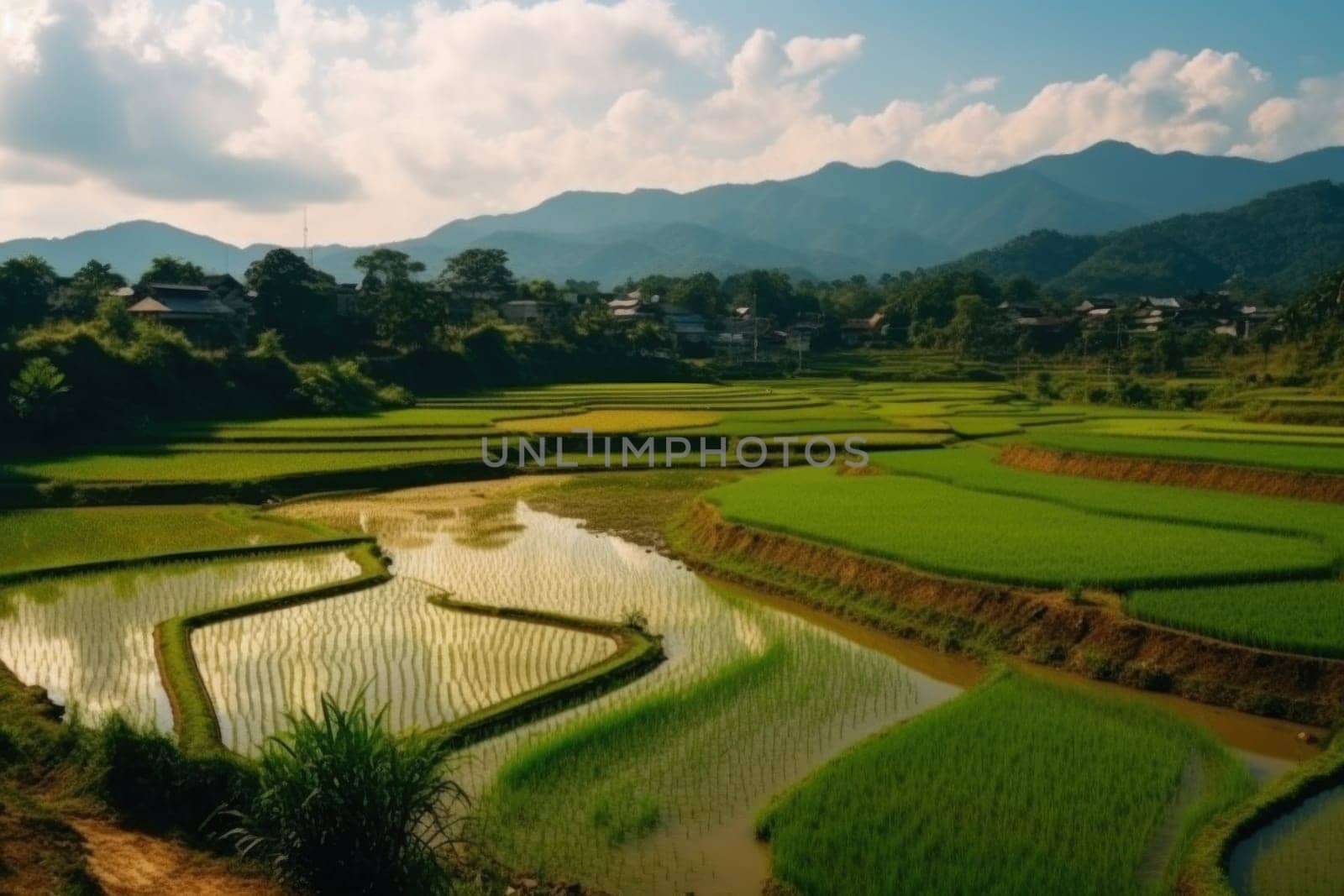 Beautiful Rice field landscape terraced.