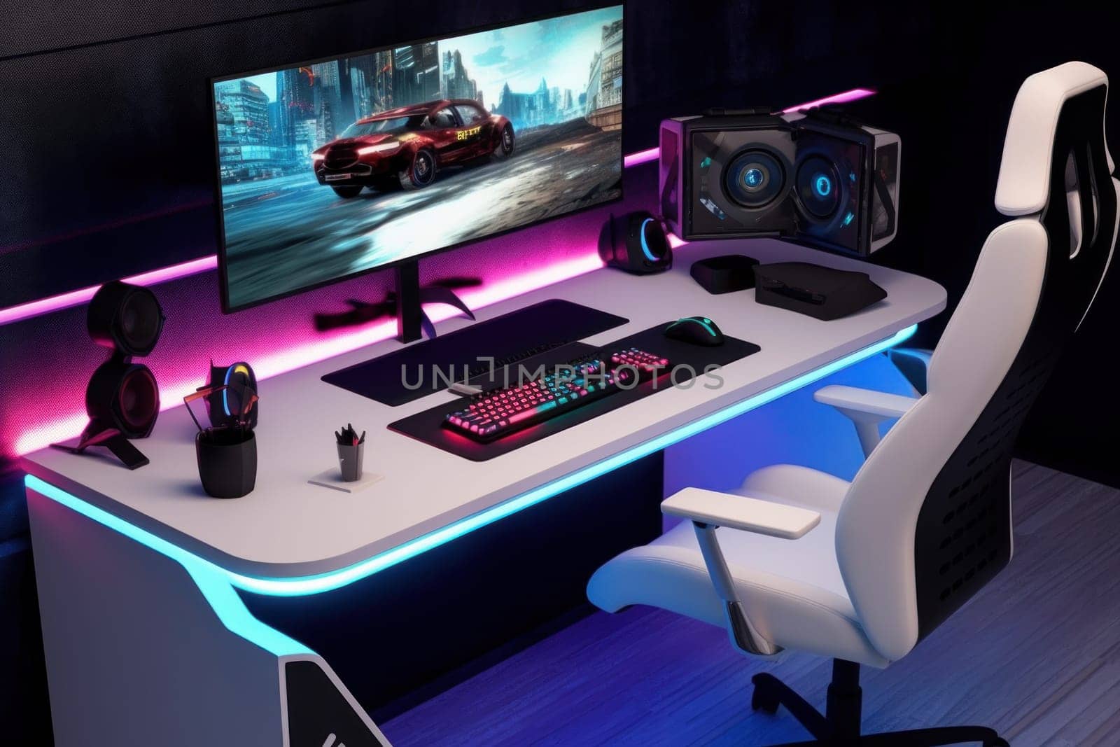 Gaming room with RGB light.