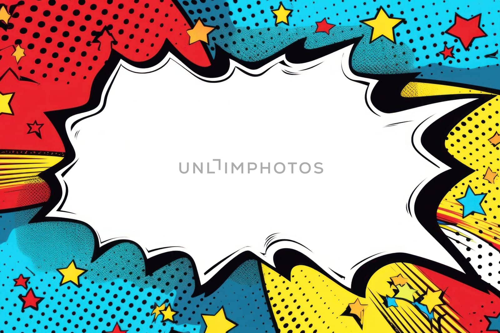 Speech bubble burst comic art illustration.
